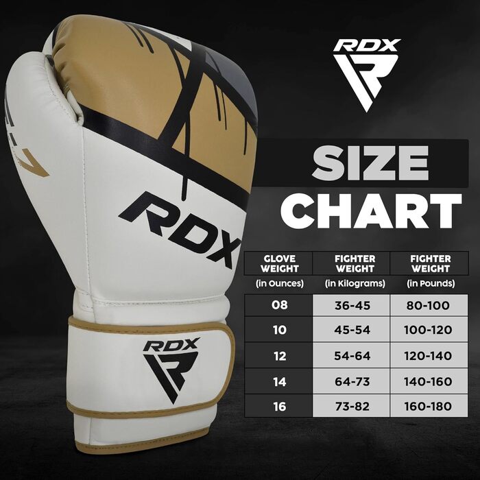 Боксерські рукавички RDX Maya шкіра 12oz, золоті, для боксу, муай-тай, кікбоксингу, тренувань, спарингів