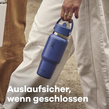 Термос-пляшка Hydro Flask Wide Flex Straw з трубочкою 946 мл, нержавіюча сталь, герметична, Shale Gray