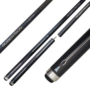 К'ю для більярду Robertson Carbon Break & Jump HiPower, Profi Anstoß Cue 2-TLG та 3-TLG для максимальної потужності та точності, 13 mm наконечник, Quick Joint, 3-секційний