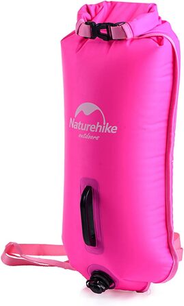 Надувна рятувальна жилетка Naturehike 18L з водонепроникним мішком для сухого зберігання, для плавання, триатлону, снорклінгу та рафтингу, ультралегка, флуоресцентний маджента
