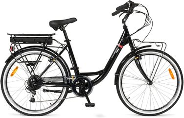 Електровелосипед i-Bike City Easy Urban для дорослих, унісекс, з педальною підтримкою, чорний, універсальний розмір