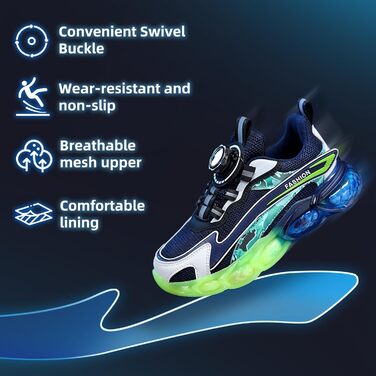 Дитячі кросівки ITSOGOO для бігу та занять спортом. Легкі, дихаючі, для хлопчиків та дівчаток, розмір 28-37 EU, темно-синій.