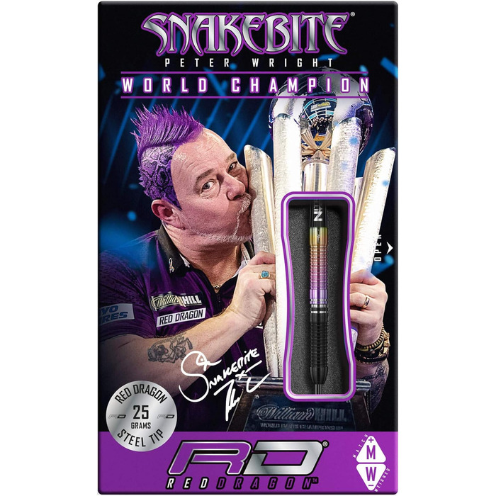 Вольфрамові дротики Red Dragon Snakebite Weltmeister 2020 з оперенням і стрижнями