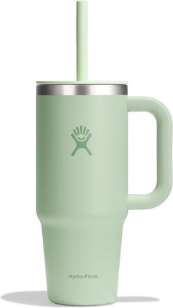 Термочашка HYDRO FLASK 709 мл з кришкою та трубочкою, нержавіюча сталь, вакуумна ізоляція, захист від проливання, колір алое