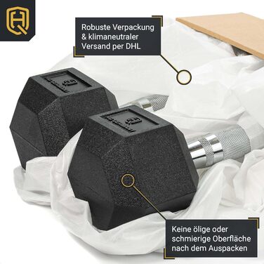 Гантелі HQ Germany Hexagon 2.5-37.5 кг, набір стартовий, пара, вага з похибкою ±1,5%