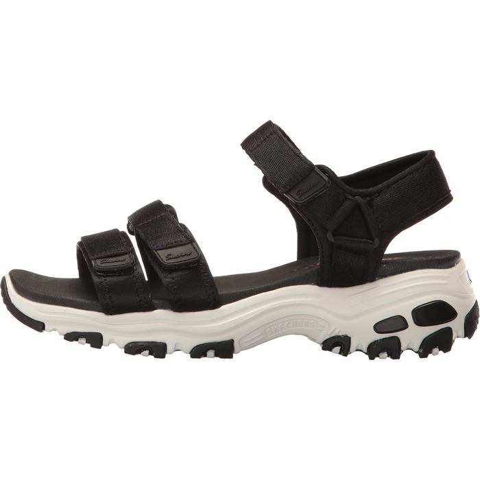 Сандлії Skechers D'lites-Fresh Catch на підборах, чорні, 38 EU, сатин, нейлон