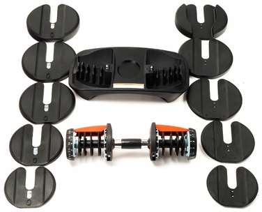 Регульовані гумовані гантелі Sapphire, 1 x 24 кг