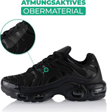 Спортивні кросівки для жінок та чоловіків з амортизацією, легкі бігові кросівки (45 EU, Чорний)