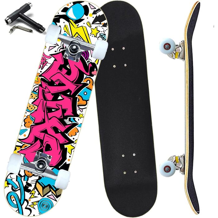 Скейтборд ANYFUN Pro Complete 31x8'' Кленовий, для початківців, підлітків та дорослих (Candy)