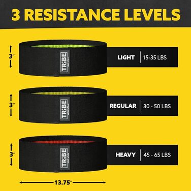 Гумові еспандери для фітнесу (жовтий, зелений, червоний) - Resistance Bands для ніг, сідниць, спорту (чоловічі, жіночі)