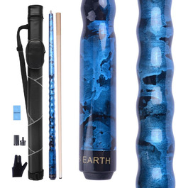 Набір для більярду AB Earth Pool-Queue-Stick з ергономічним дизайном, 13 мм, 147,3 см, з підвісною ручкою, дерев'яний (ахове дерево), з кейсом, 18 oz