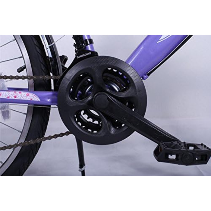 Велосипед Talson 24 дюйми, 21-швидкісна Shimano, з підсвіткою, лілово-білий