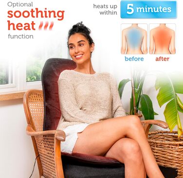 Масажне сидіння Comfier з підігрівом - 10 вібраційних моторів, масажер для крісла, масажна підстилка для спини, подарунок для чоловіків/жінок/мами/тата