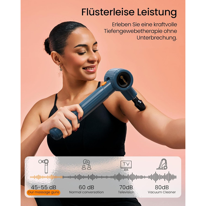 Масажний пістолет Napre з підігрівом та червоною світлотерапією для м'язів спини та шиї, з подовжувальною ручкою та 3 кутами нахилу