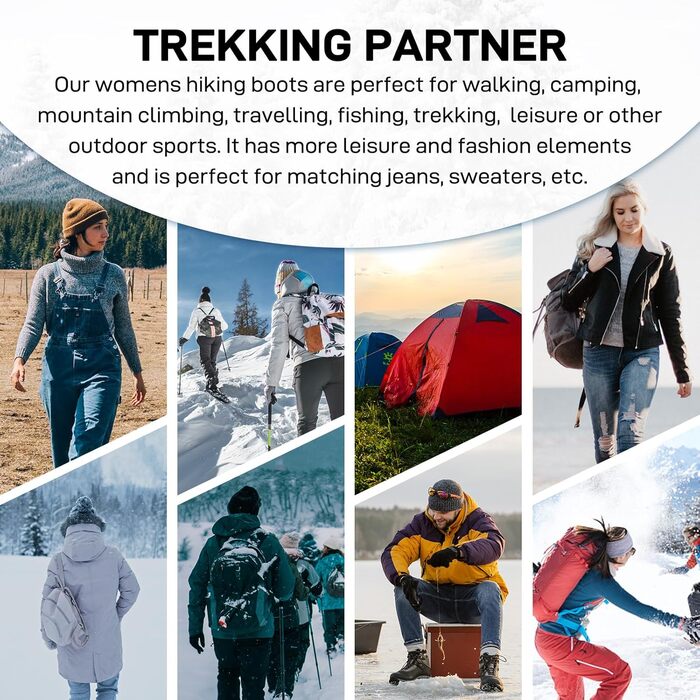 Зимові черевики жіночі утеплені, водонепроникні, зимові черевики, черевики від снігу, теплі зимові черевики, короткі черевики, туристичні черевики, підошва не слизька, колір верблюжий, 38 EU