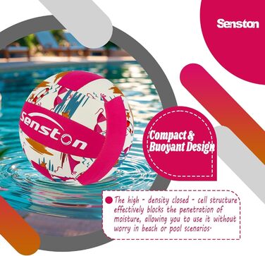 Волейбольний м'яч Senston для пляжу та саду - вологостійкий, м'який доторк, рожевий