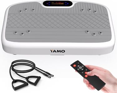 YAMO Вібраційна платформа з тихим мотором, 99 режимів, 5 програм, для схуднення та повного тренування тіла, компактна, з пультом ДУ, фітнес-тренажер для дому