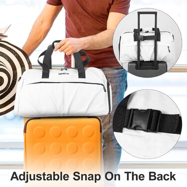 Спортивна сумка для жінок та чоловіків з жорстким матеріалом, дорожня сумка з відділенням для взуття, дві вентиляційні отвори та відділення для мокрого одягу, водонепроникна сумка-вікендер, спортивна сумка/сумка для плавання/сауни (Зелена) (Перлове білий)