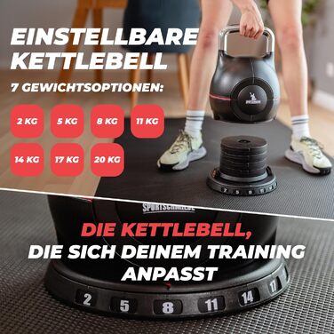 Набір гантелей-гир замінної ваги для дому та фітнесу. Вага: 2, 5, 8, 11, 14, 17, 20 кг. Чорний колір.