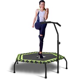 Трамплін для фітнесу 112 см: міні-трамплін для дому з регульованою ручкою та системою Bungee-Seil, до 150 кг