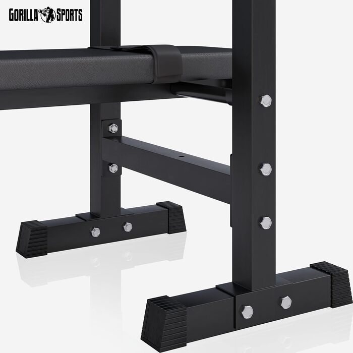 GORILLA SPORTS® Лава для жиму з підставкою, багатофункціональна, регульована висота і кут нахилу, складана, до 200 кг, чорна або біла – тренувальна лава для жиму, фітнесу, пресу