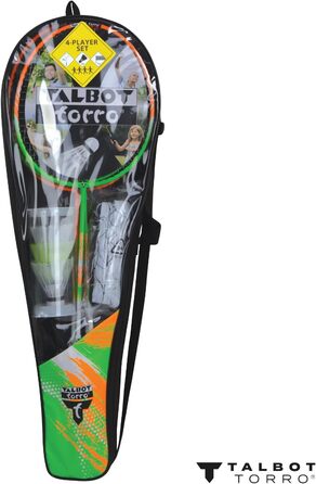 Набір для бадмінтону Talbot-Torro 4 Attacker Plus: 4 ракетки, 3 воланчики, сітка, сумка