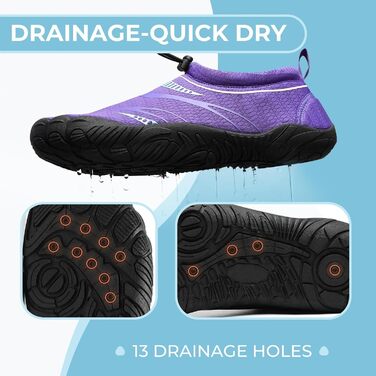Шкарпетки-сланці для плавання Mishansha, дихаючі сітчасті аквашузи літні, швидко сохнуть, розмір 36-46, фіолетовий