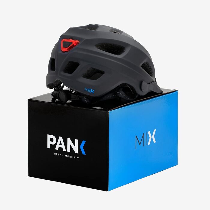 Велосипедний шолом Pank з LED підсвіткою, матовий сірий, з візором, для дорослих, для міста і шосе, CE EN 1078