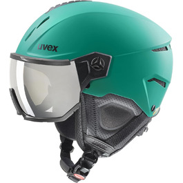 Лижний шолом uvex Instinct Visor з візором для жінок і чоловіків, регулювання розміру, червоний-чорний матовий, 59-61 см