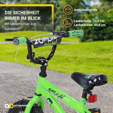 Дитяче велосипед Actionbikes Zombie 12/16/20 дюймів - V-Brake гальма, захистники, для дітей 2-9 років, для дівчаток та хлопчиків