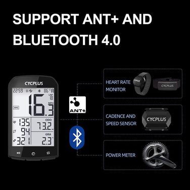 Велокомп'ютер GPS CYCPLUS, бездротовий, водонепроникний, велотахометр з Bluetooth і ANT+, 2,9