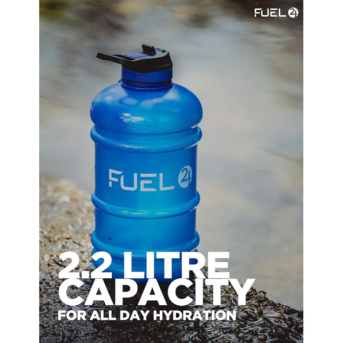 Спортивна пляшка для води Fuel24 Jug 2,2 л з трубочкою та кришкою, BPA-free, посилений гнучкий матеріал, велика ємність для залу та спорту