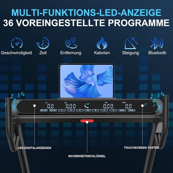 Біговий тренажер Profi G Series 7-1: складаний, з нахилом, тихий мотор, WiFi, Bluetooth, APP, німецька якість, сертифікат TÜV