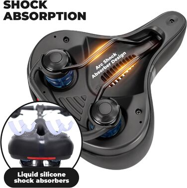 Велосипедний сідло ROCKBROS для жінок та чоловіків з Memory Foam, комфортне та зняття тиску, для MTB, City та Trekking велосипедів (Чорний)