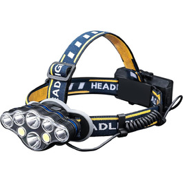 Грифема Фронтальний ліхтар, 8 LED, перезарядна, регульована 90°, водонепроникна IPX45, 5 режимів світла + червоне світло для роботи, відпочинку, кемпінгу, риболовлі та туризму