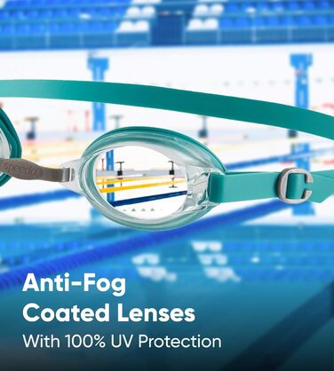 Окуляри для плавання Speedo Jet V2 унісекс, антифог, Jade/Silver/Clear, розмір універсальний