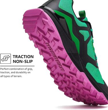 Чоловічі кросівки для трейлраннінгу HOBIBEAR | Трекінг, хайкінг | Широкий носок, не слизькі | 47 EU, Зелений