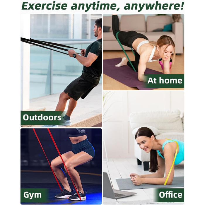 Набір еластичних стрічок FAOKZE для фітнесу, йоги, стрейчингу та силових тренувань (5 шт.)