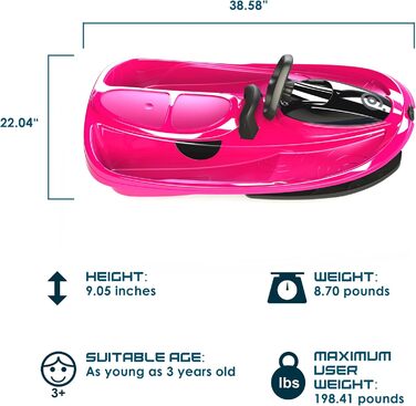Керований дитячий снігокат Gizmo Riders Stratos Monster Pink, універсальний розмір