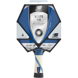 Sunflex XCITE C45 Професійна ракетка для настільного тенісу, ITTF сертифікат, багатошарова, мікродекове покриття, ергономічна ручка, точність та контроль м'яча