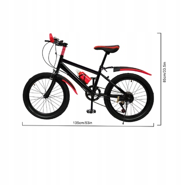 Дитячий гірський велосипед 20 дюймів, 7 швидкостей, навантаження до 85 кг, червоний