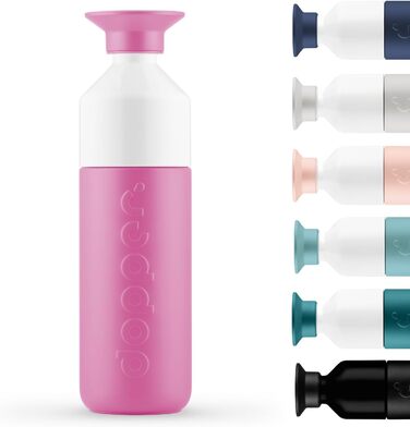 Термобутилка Dopper Insulated 580 мл Pelican Pink — подвійні стінки, герметична, з нержавіючої сталі, зберігає холод 24 год/тепло 9 год, для води, чаю, кави