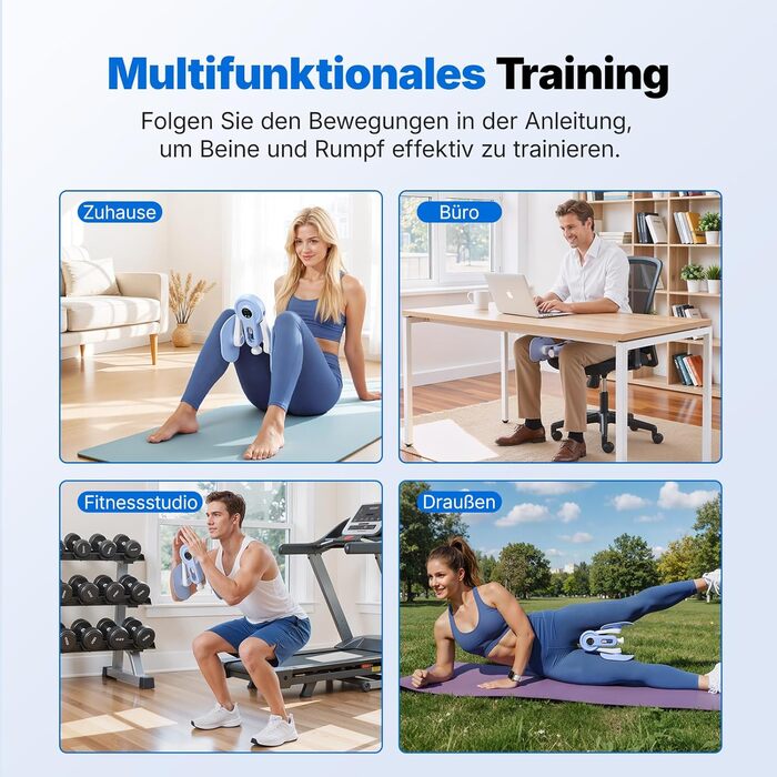 Тренування стегон MERACH Thigh Master – тренажер для ніг з регулюванням опору 400 N/600 N, 360° та тренажер для м'язів тазу для чоловіків та жінок. Фітнес-обладнання для дому, блакитний колір