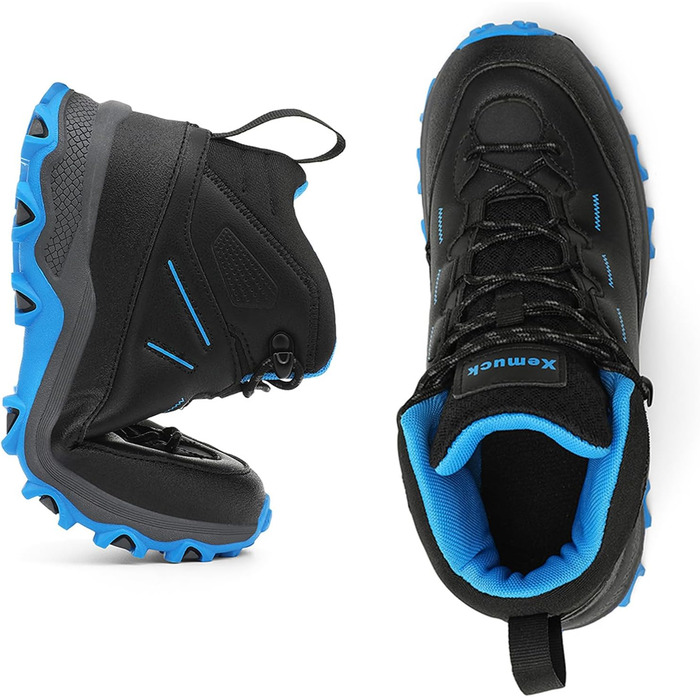 Дитячі трекінгові черевики Kinder: зручні та універсальні для активного відпочинку (EU 30-39, чорно-синій)