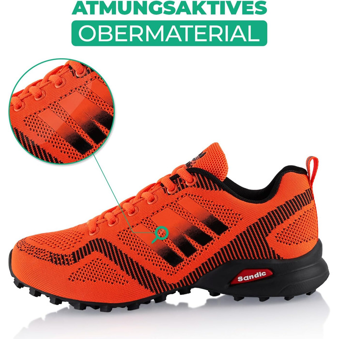 Туфлі для хайкінгу/трекінгу для жінок та чоловіків, дихаючі, для трейлраннінгу, 36 EU, помаранчево-чорні