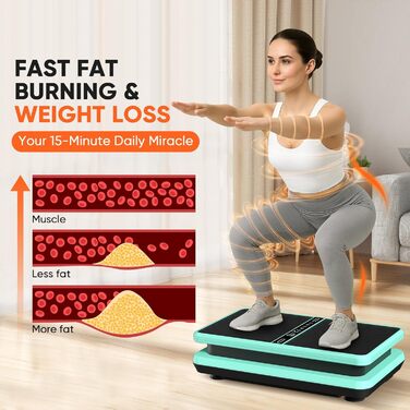 Вібраційна платформа для дому 2025: тренажер для схуднення та нарощування м'язів. Вібраційний тренажер для всього тіла, 99 рівнів інтенсивності, 58 см, до 150 кг