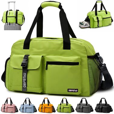 Спортивна сумка для жінок та чоловіків з відділенням для взуття та мокрих речей, водонепроникна дорожня сумка-вікенд для тренувань, залу та басейну (Зелена)