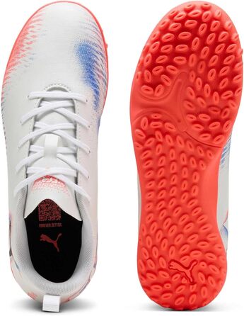 Дитячі футбольні бутси PUMA Future 8 Play TT Jr, 38.5 EU, білий/чорний/червоний (світловий ефект)