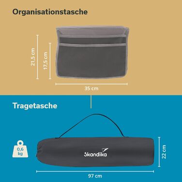 Крісло для кемпінгу Skandika Relax Comfort: зручне, складне, з підстаканником та ізольованим відділенням, до 160 кг, сіре