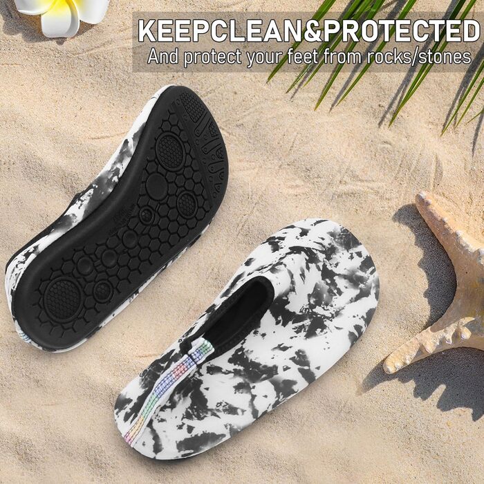 Водні шкарпетки для чоловіків та жінок, шкарпетки для плавання, йоги, аквашузи, пляжні шкарпетки, швидко сохнуть, Slip-on, дихаючі, шкарпетки для плавання, Outdoor, розміри 34-45 EU (34/35 EU, Tie Dye Black)